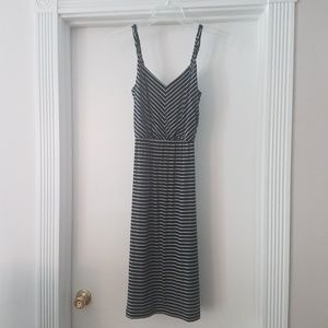 LOFT Black and White Stripe Dress